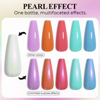 Nicedeco Gel Nail Polish Pearlescent Glitter Gel Top Coat 011