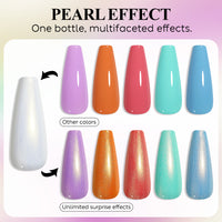 Nicedeco Gel Nail Polish Pearlescent Glitter Gel Top Coat 012