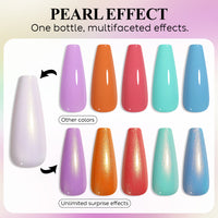 Nicedeco Gel Nail Polish Pearlescent Glitter Gel Top Coat 013