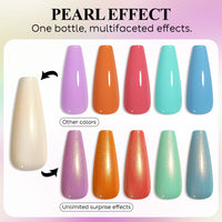 Nicedeco Gel Nail Polish Pearlescent Glitter Gel Top Coat 014