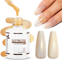Nicedeco Gel Nail Polish Pearlescent Glitter Gel Top Coat 014