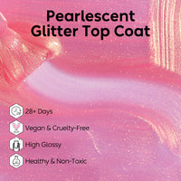 Nicedeco Gel Nail Polish Pearlescent Glitter Gel Top Coat 015