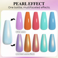 Nicedeco Gel Nail Polish Pearlescent Glitter Gel Top Coat 018