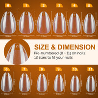 Nicedeco Extra Short Almond Nail Tips Full Cover 216pcs 009