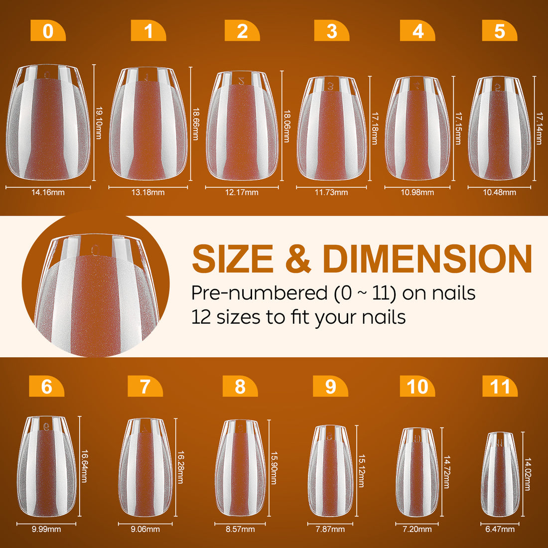 Nicedeco Coffin Nails Tips 216pcs 010