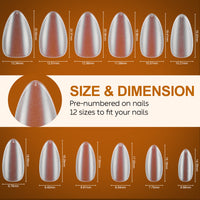 Nicedeco Short Almond Nail Tips Soft Gel Tips 216pcs 008
