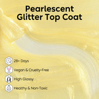 Nicedeco Gel Nail Polish Pearlescent Glitter Gel Top Coat 020