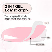 Nicedeco 2-Step Gel Nail Polish, 15ml UV/LED Soak-Off Gel Polish Nail Art Manicure Pedicure, Salon & Home Use - Long Lasting & Easy to Apply - TSG001