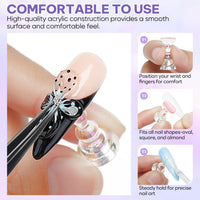 Nicedeco Nail Stand Display, DIY Magnetic Nail Holder for Nail Tips, Acrylic Nail Practice Holders Nail Painting Stand with 96Pcs Reusable Adhesive Putty for False Nail Tip Manicure Tool