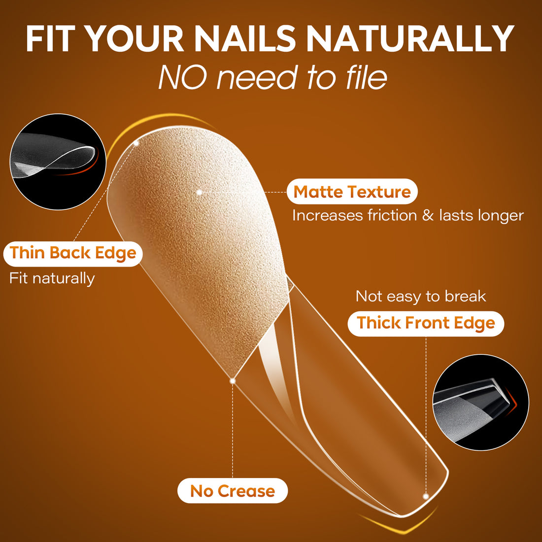 Nicedeco Coffin Nails Tips 216pcs 010