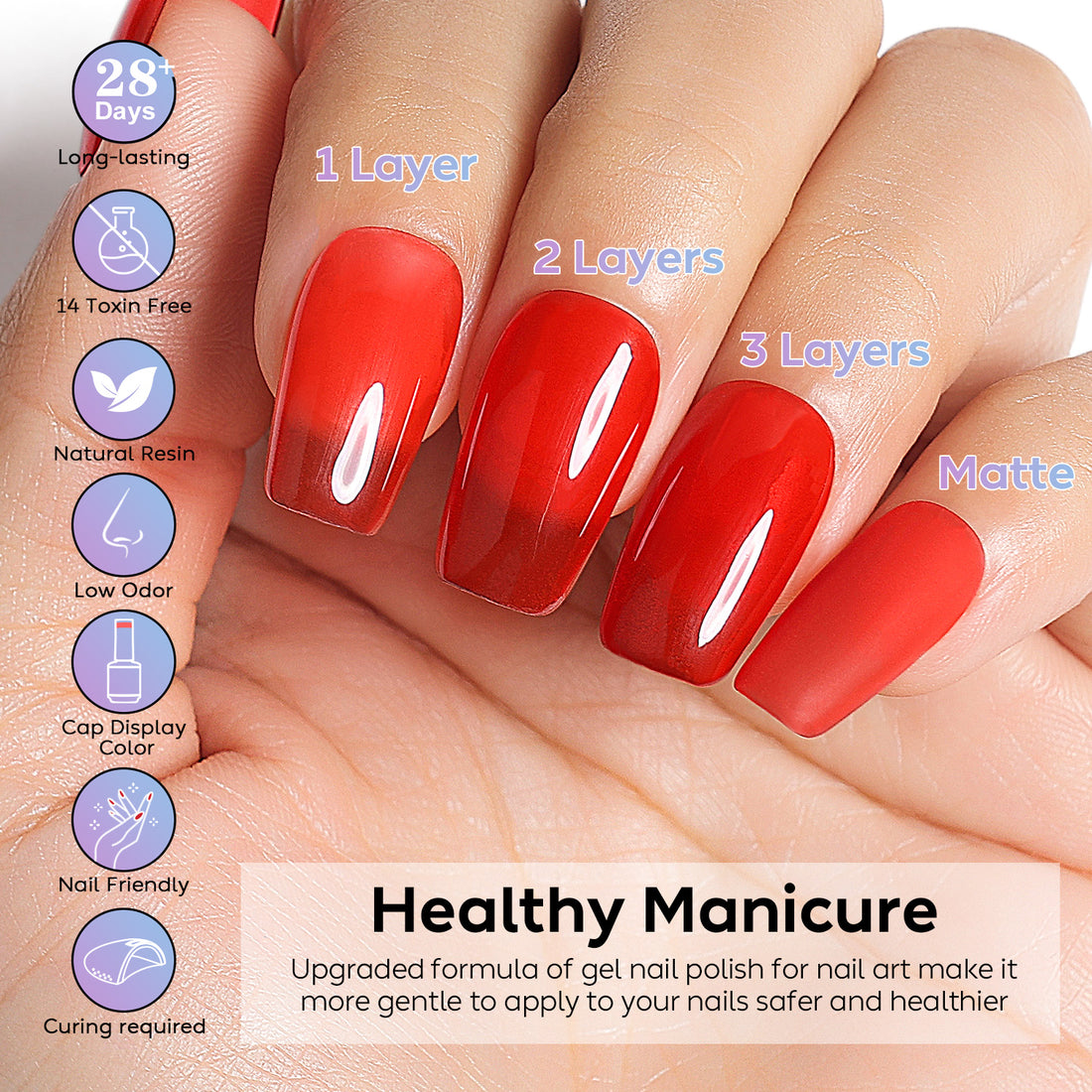 Nicedeco Hema Free Jelly Gel Nail Polish 6 Colors Set 45