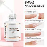 Nicedeco HEMA-Free 6 IN 1 Nail Glue Gel 15ML