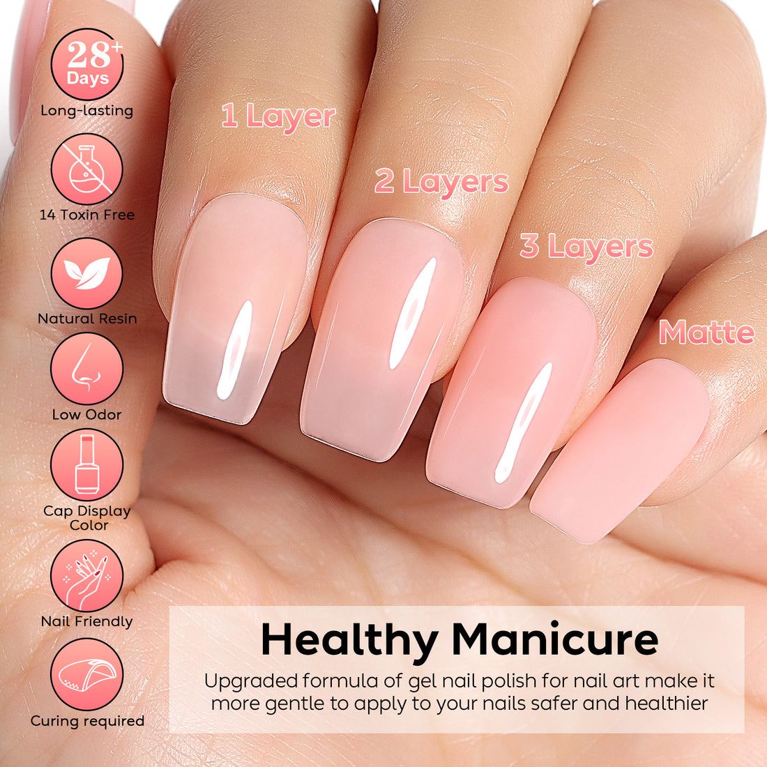 Nicedeco Hema Free Jelly Gel Nail Polish 6 Colors Set 46