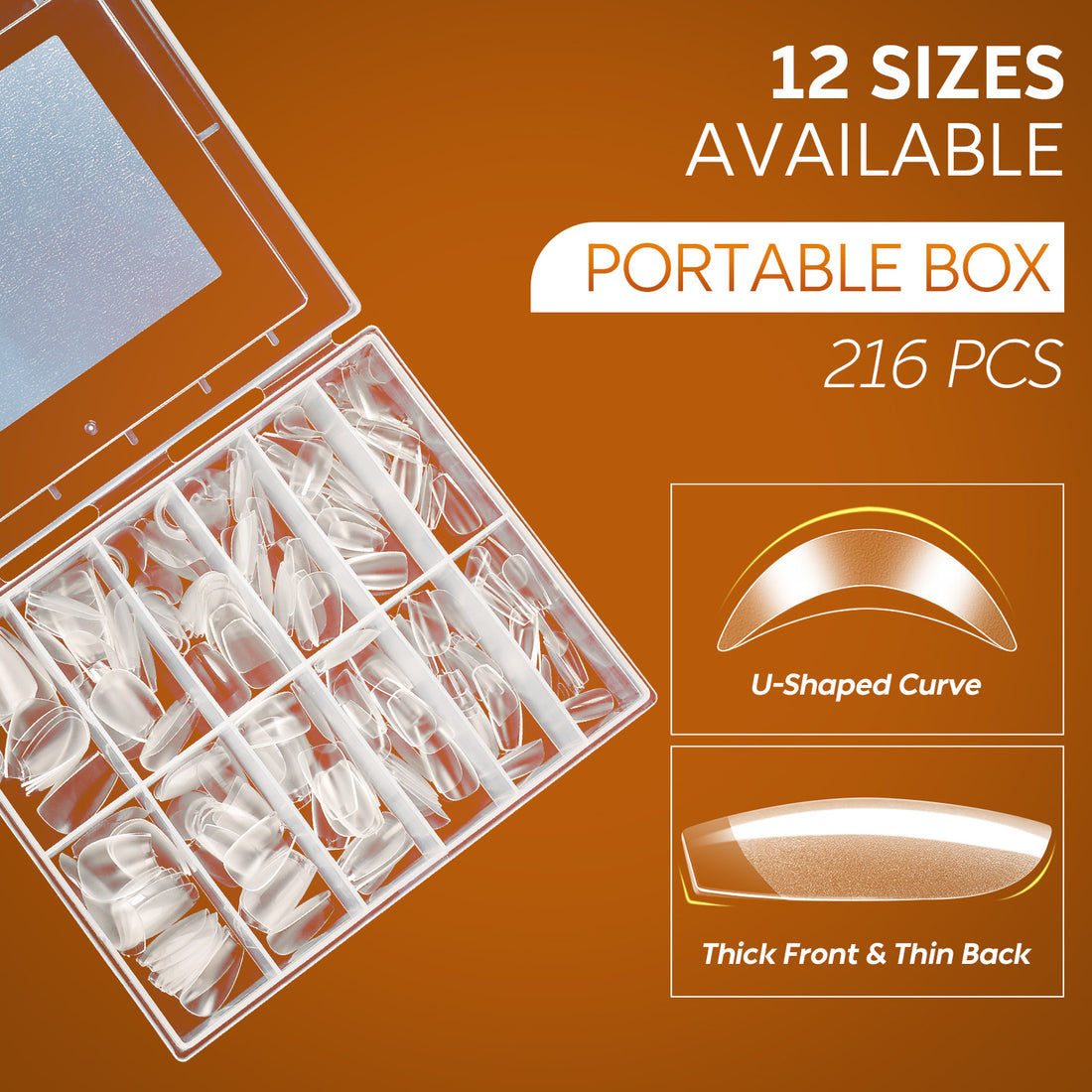 Nicedeco Coffin Nails Tips 216pcs 010