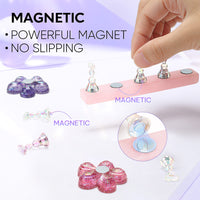 Nicedeco Nail Stand Display, DIY Magnetic Nail Holder for Nail Tips, Acrylic Nail Practice Holders Nail Painting Stand with 96Pcs Reusable Adhesive Putty for False Nail Tip Manicure Tool