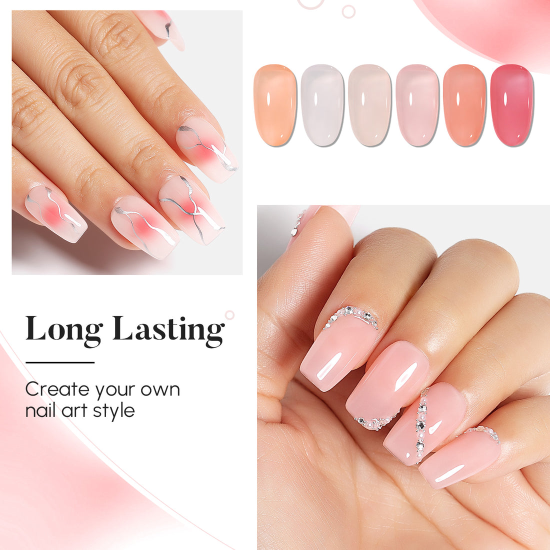 Nicedeco Hema Free Jelly Gel Nail Polish 6 Colors Set 46