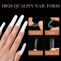 Nicedeco Poly Extension Gel Dual Nail Forms, 120pcs Nail Molds for Builder Extension, 5 Style 12 Size Dual Forms for Gel Nail Tips Nail Art Design Salon DIY Kit 2