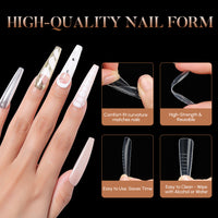 Nicedeco Poly Extension Gel Dual Nail Forms, 120pcs Nail Molds for Builder Extension, 5 Style 12 Size Dual Forms for Gel Nail Tips Nail Art Design Salon DIY Kit 3