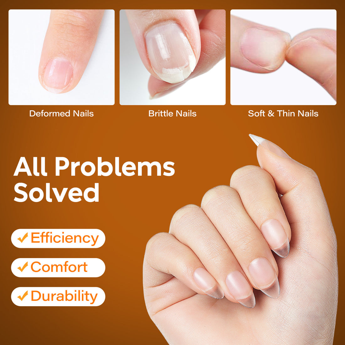 Nicedeco Short Almond Nail Tips Soft Gel Tips 216pcs 008