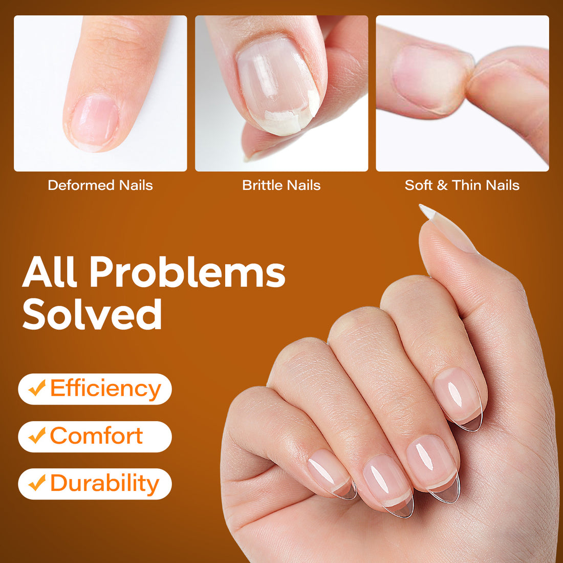 Nicedeco Extra Short Almond Nail Tips Full Cover 216pcs 009