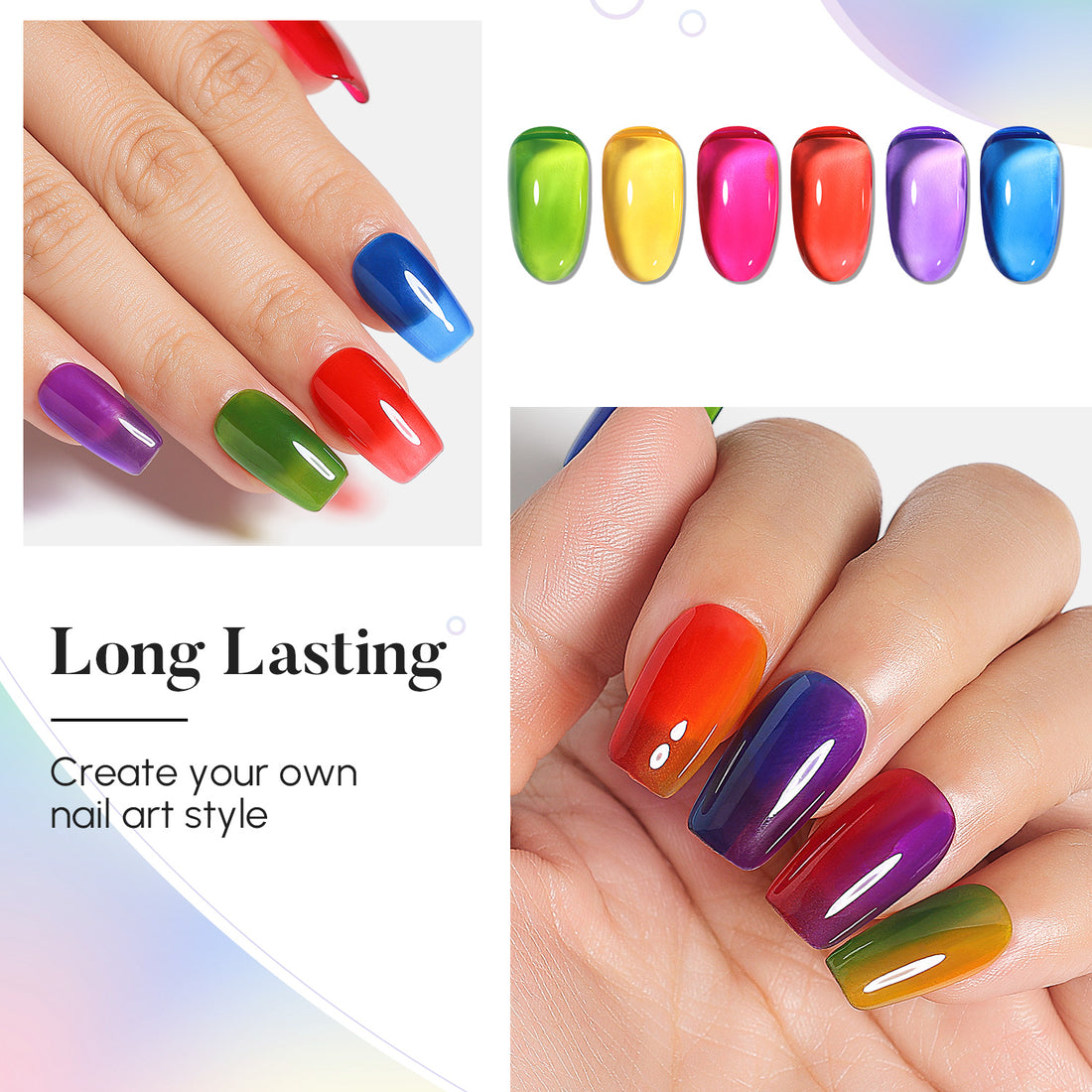 Nicedeco Hema Free Jelly Gel Nail Polish 6 Colors Set 45