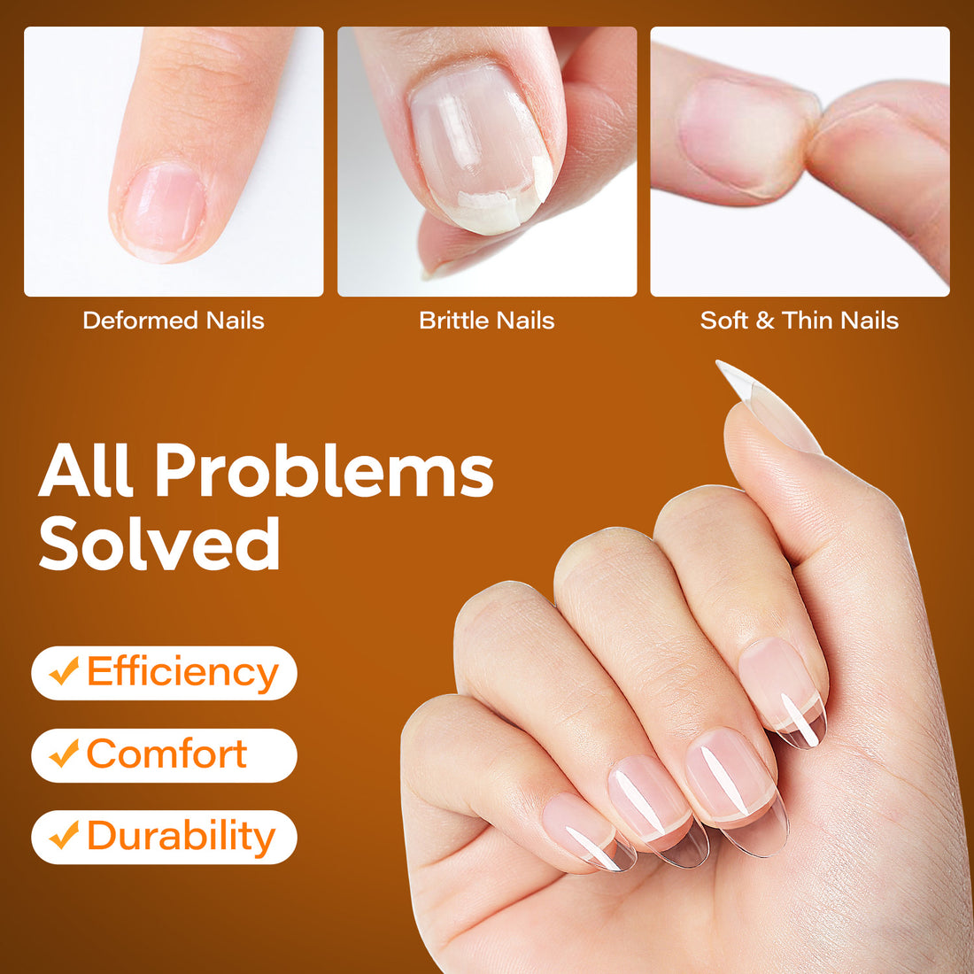 Nicedeco Almond Fake Nails Pre-shape 216pcs 007