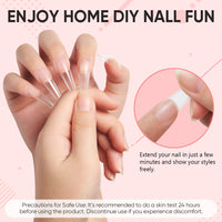 Nicedeco Gel Nail Polish 6 in 1 Nail Glue Gel and No Wipe Top Coat Set