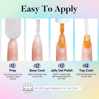 Nicedeco Hema Free Jelly Gel Nail Polish 6 Colors Set 45