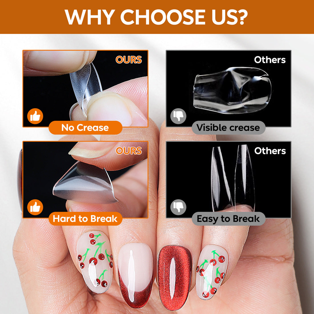 Nicedeco Almond Fake Nails Pre-shape 216pcs 007