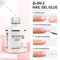 Nicedeco Gel Polish 6 in 1 Nail Glue Gel for Acrylic Nails