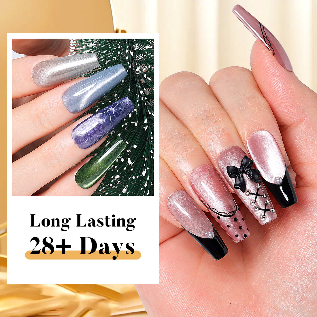 Nicedeco Cat Eye Gel Nail Polish, Hema Free, Cruelty Free, Vegan, High Gloss Long Lasting Soak Off LED U V Gel 12 Colors Kit 12