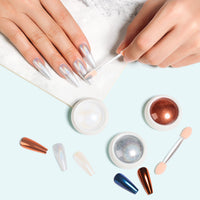 Nicedeco Chrome Nail Powder for Gel Nails, Cruelty Free, Vegan, 12 Jars Pearl Metallic Mirror Effect Pigment Mermaid Glitter Manicure for Nail Art Design Gifts