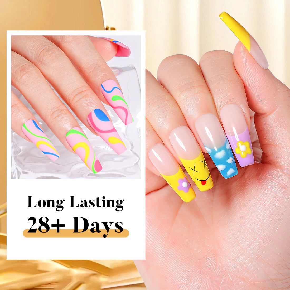 Nicedeco Gel Nail Polish Nail 12 Colors, Hema Free, Cruelty Free, Vegan, Neon Pink Yellow Blue U V Gel Manicure DIY Home for Women Girls Kit 6