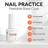 Nicedeco Hema-Free Peel Off Gel Base Coat - Easy Removal, No Soaking or Filing Required