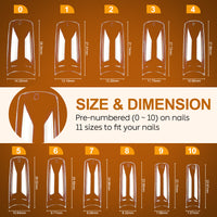 Nicedeco French Nail Tips for Gel Extensions, 550pcs 11 Sizes Half Cover False Nail Tips Fake Nails Press on Nails Acrylic Nail Tips - 019