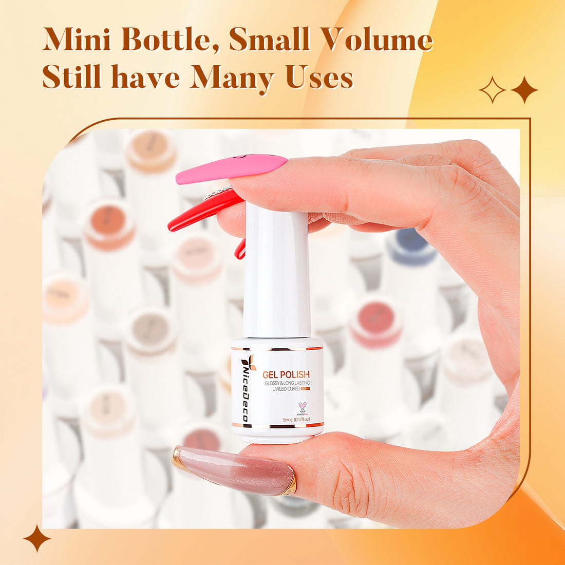 Nicedeco Gel Nail Polish Nail 12 Colors, Hema Free, Cruelty Free, Vegan, Nude Pink Orange Brown Fall U V Gel Manicure Kit 7