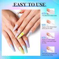 6-1 NiceDeco 6 Colors HEMA-Free Gel Nail Polish Set - 8ml Each, Soak Off Under UV/LED Lamp, Non-Toxic, Long Lasting Professional Nail Art Kit for Home or Salon Use
