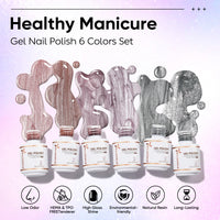 Nicedeco 6PCS 5ml Glassy Transparent Pink Magnetic Cat Eye Gel Polish Kit of with Magnet – Glossy Crystal Liquid Effect, Reflective Translucent Jelly UV Nail Polish, Long Lasting for Salon & DIY56