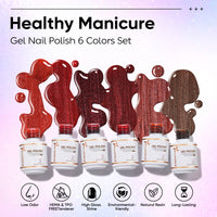 Nicedeco 6PCS 5ml Transparent Magnetic Cat Eye Gel Polish Kit with Magnet – Glossy Crystal Liquid Effect, Reflective Translucent Jelly UV Nail Polish, Long Lasting for Salon & DIY60