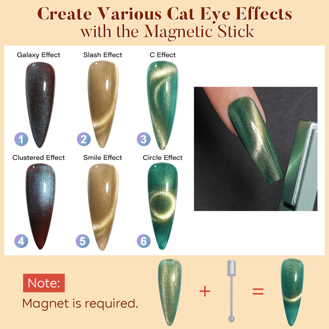 Nicedeco Cat Eye Gel Nail Polish, Hema Free, Cruelty Free, Vegan, High Gloss Long Lasting Soak Off LED U V Gel 12 Colors Kit 11