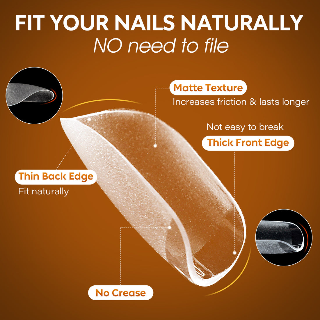 Nicedeco Gel Nail Tips Short Square Shape Nails, 504Pcs Pre Shaped Soft Tips Full Cover False Nails for Gel Nail Extensions Press on Nails - 011