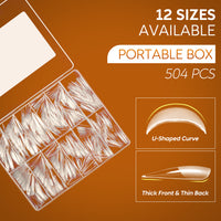 Nicedeco Gel Nail Tips Long Stiletto Shape Nails, 504Pcs Pre Shaped Half Matte Soft Tips Full Cover False Nails for Gel Nail Extensions Press on Nails - 016