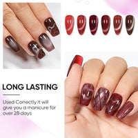 Nicedeco 6PCS 5ml Transparent Magnetic Cat Eye Gel Polish Kit with Magnet – Glossy Crystal Liquid Effect, Reflective Translucent Jelly UV Nail Polish, Long Lasting for Salon & DIY60
