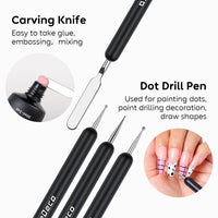 Nicedeco Nail Art Brushes 7pcs, Fingernail Art Design Pens Gel Polish Liner French Brushes for Nail Drawing and Nail Paint DIY Manicure