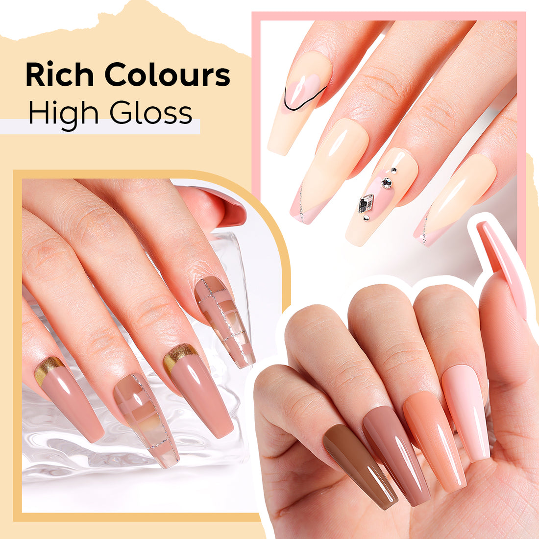 Nicedeco Gel Nail Polish Nail 12 Colors, Hema Free, Cruelty Free, Vegan, Nude Pink U V Gel Manicure Kit DIY Home for Women Girls Kit 4