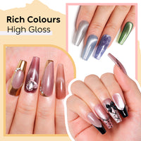 Nicedeco Cat Eye Gel Nail Polish, Hema Free, Cruelty Free, Vegan, High Gloss Long Lasting Soak Off LED U V Gel 12 Colors Kit 12