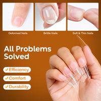 Nicedeco Gel Nail Tips Long Stiletto Shape Nails, 504Pcs Pre Shaped Half Matte Soft Tips Full Cover False Nails for Gel Nail Extensions Press on Nails - 016