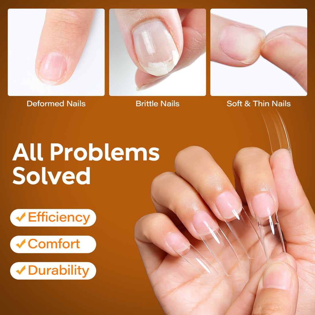 Nicedeco French Nail Tips for Gel Extensions, 500pcs 10 Sizes Half Cover False Nail Tips Fake Nails Press on Nails Acrylic Nail Tips - 015