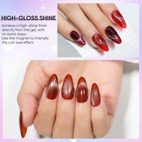 Nicedeco 6PCS 5ml Transparent Magnetic Cat Eye Gel Polish Kit with Magnet – Glossy Crystal Liquid Effect, Reflective Translucent Jelly UV Nail Polish, Long Lasting for Salon & DIY60