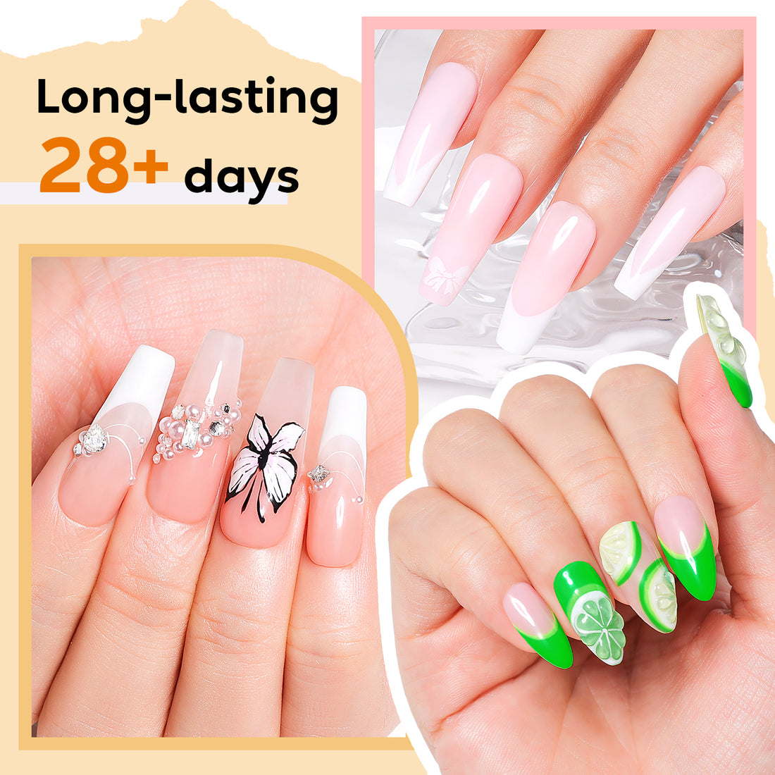 Nicedeco Rubber Base Gel Polish for Nails, Hema Free, Cruelty Free, Vegan, 12 Pcs Rubber Gel Nail Strengthener Nude Pink Nail Polish Kit 3